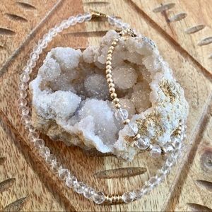 Cracked Quartz Crystal and 14kt Gold Choker